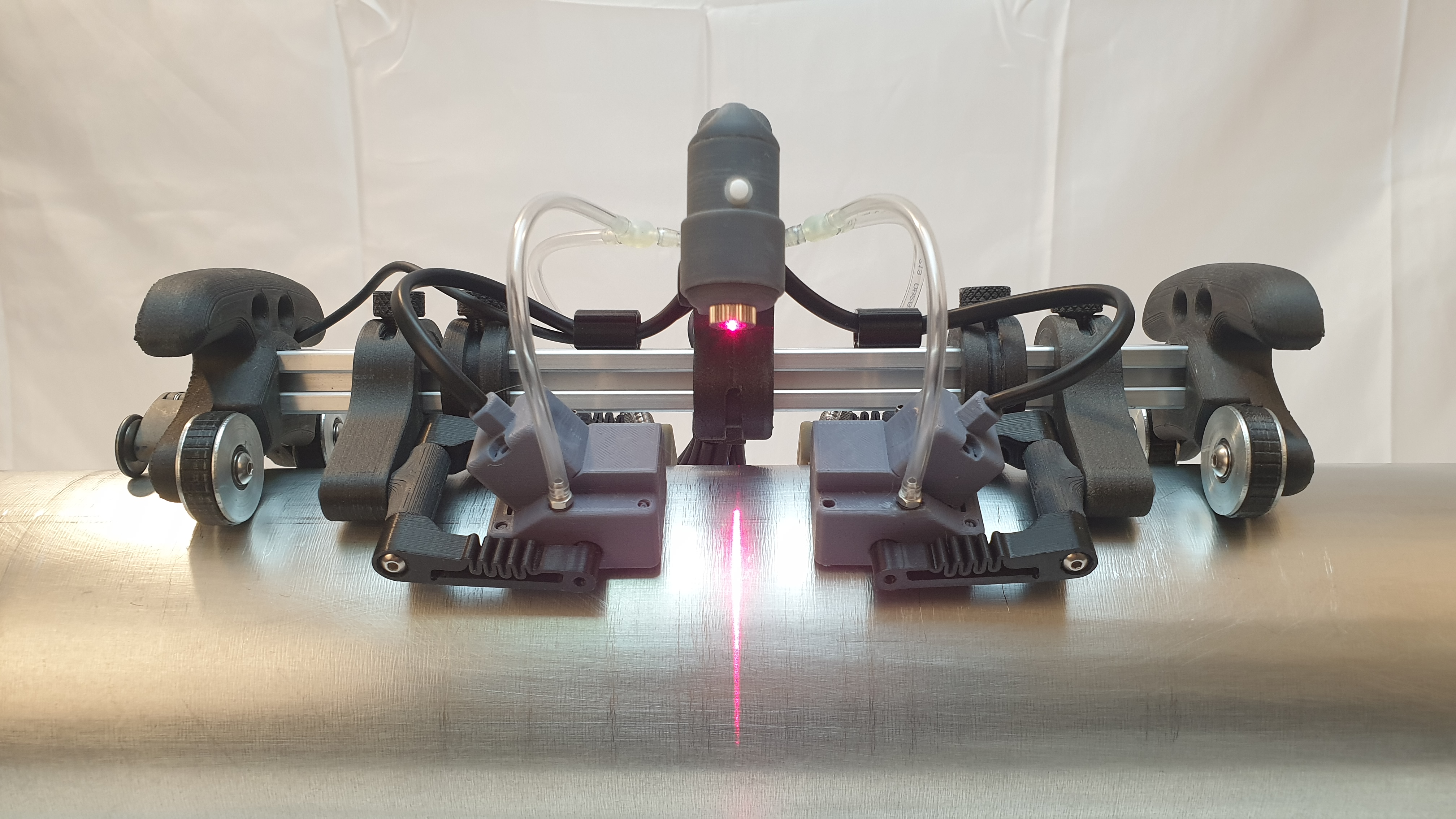 Quad Probe Pipe Scanner with Laser Handle